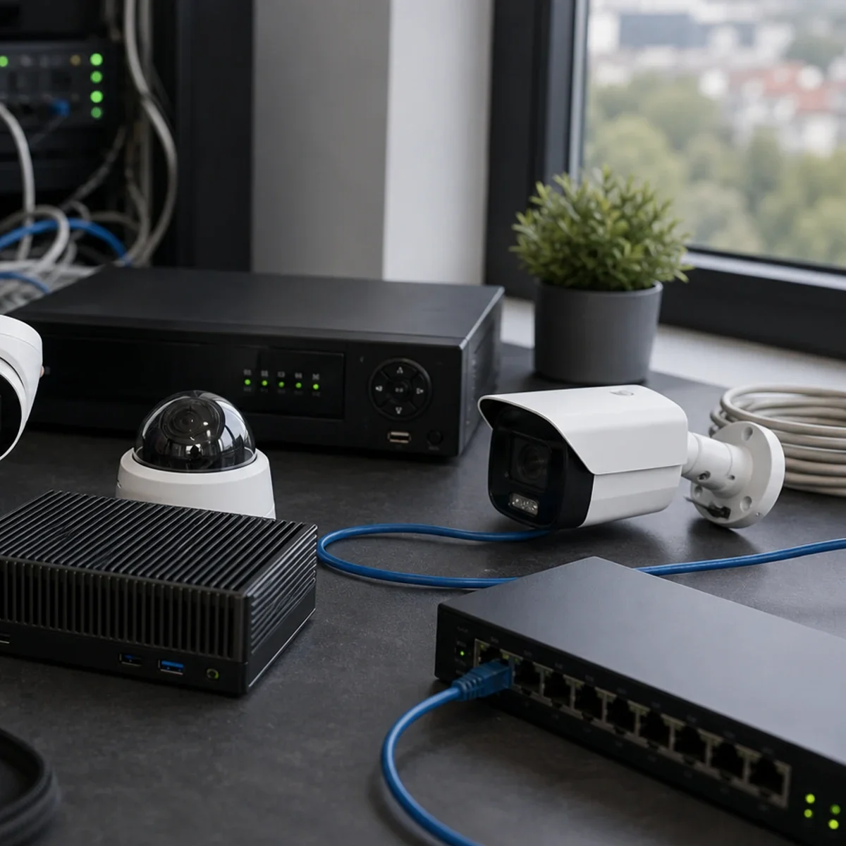 Co daje kamera AI w porownaniu z klasycznym monitoringiem pokazane jako realistyczna scena techniczna dla uslugi IT w Bielsku-Bialej