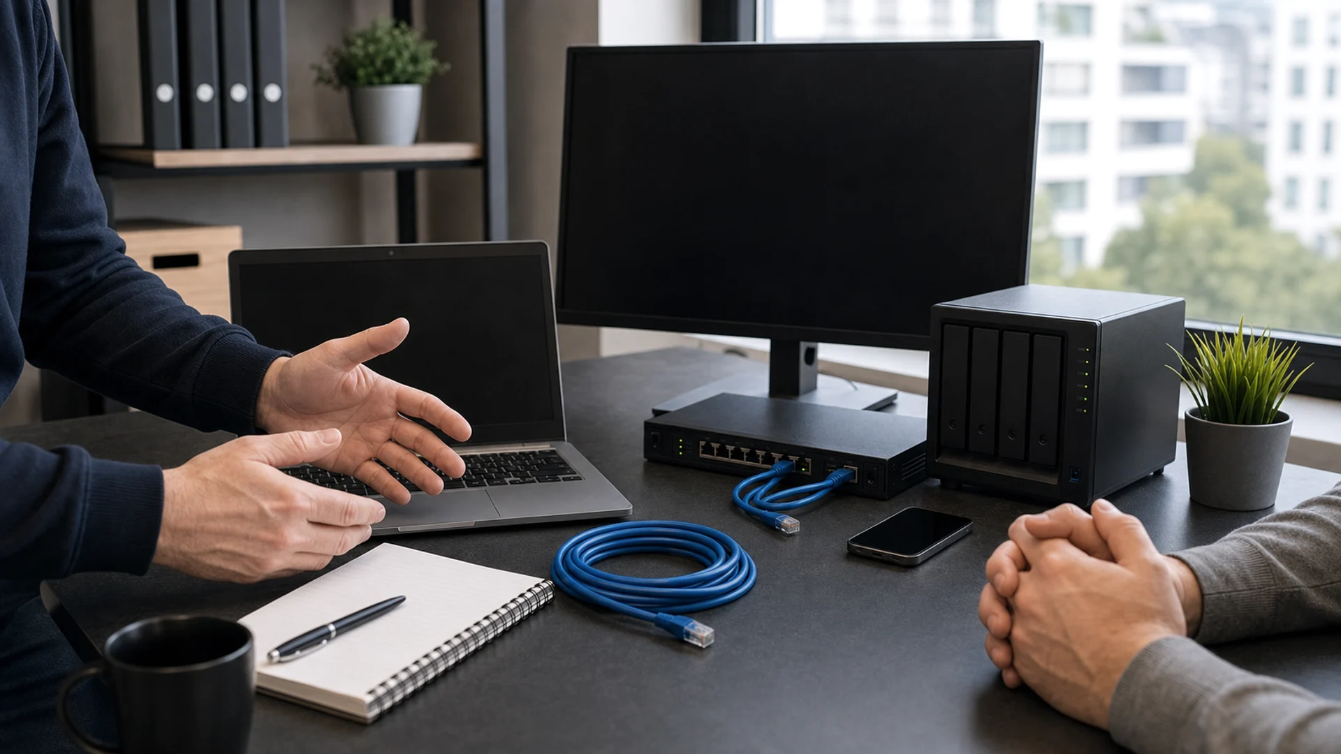 Obsluga IT firm Bielsko-Biala pokazane jako realistyczna scena techniczna dla uslugi IT w Bielsku-Bialej